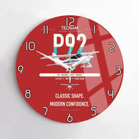 Thumbnail for Tecnam P92 Echo MkII design on red no frame wall clock