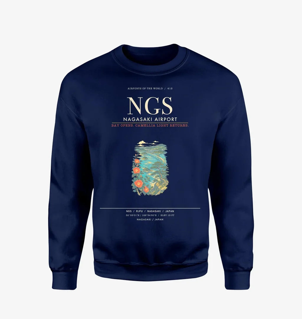 Nagasaki Airport NGS Sweatshirt - Navy Blue