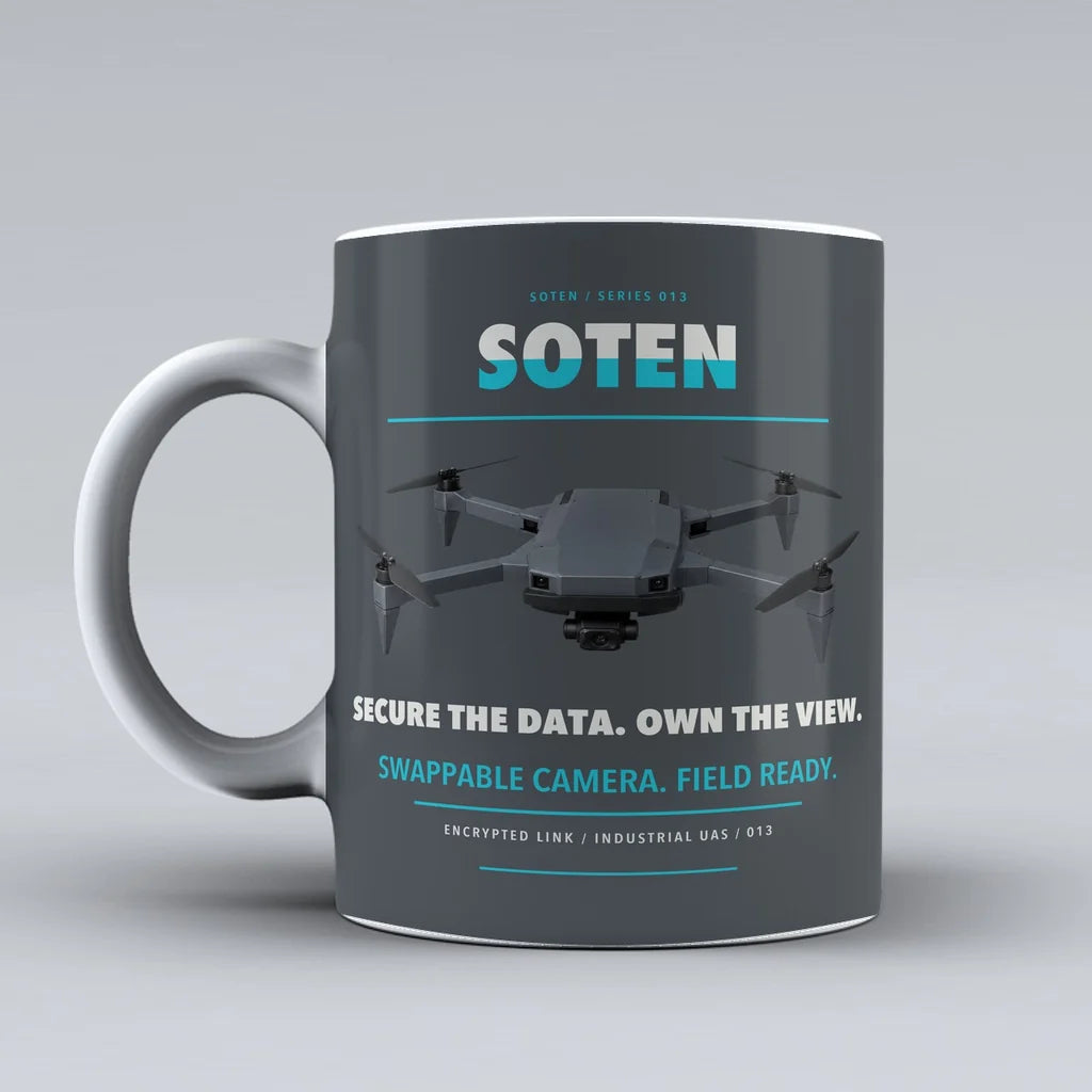 SOTEN Mug design on gray acsl