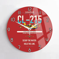 Thumbnail for Canadair CL-215 design on red no frame wall clock