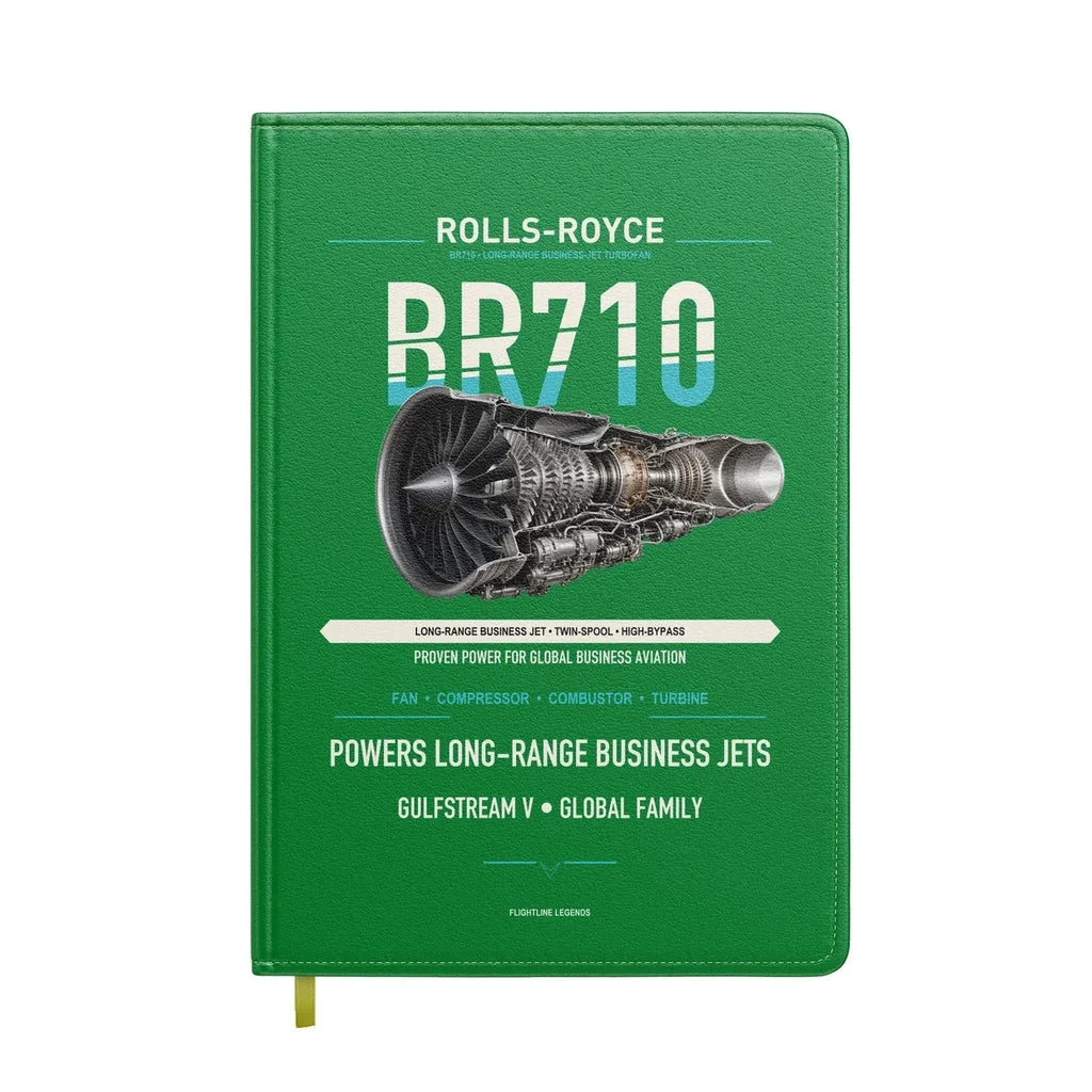 BR710 design on green notebook