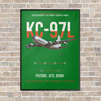 Thumbnail for KC-97L STRATOFREIGHTER vertical canvas print - framed - green background