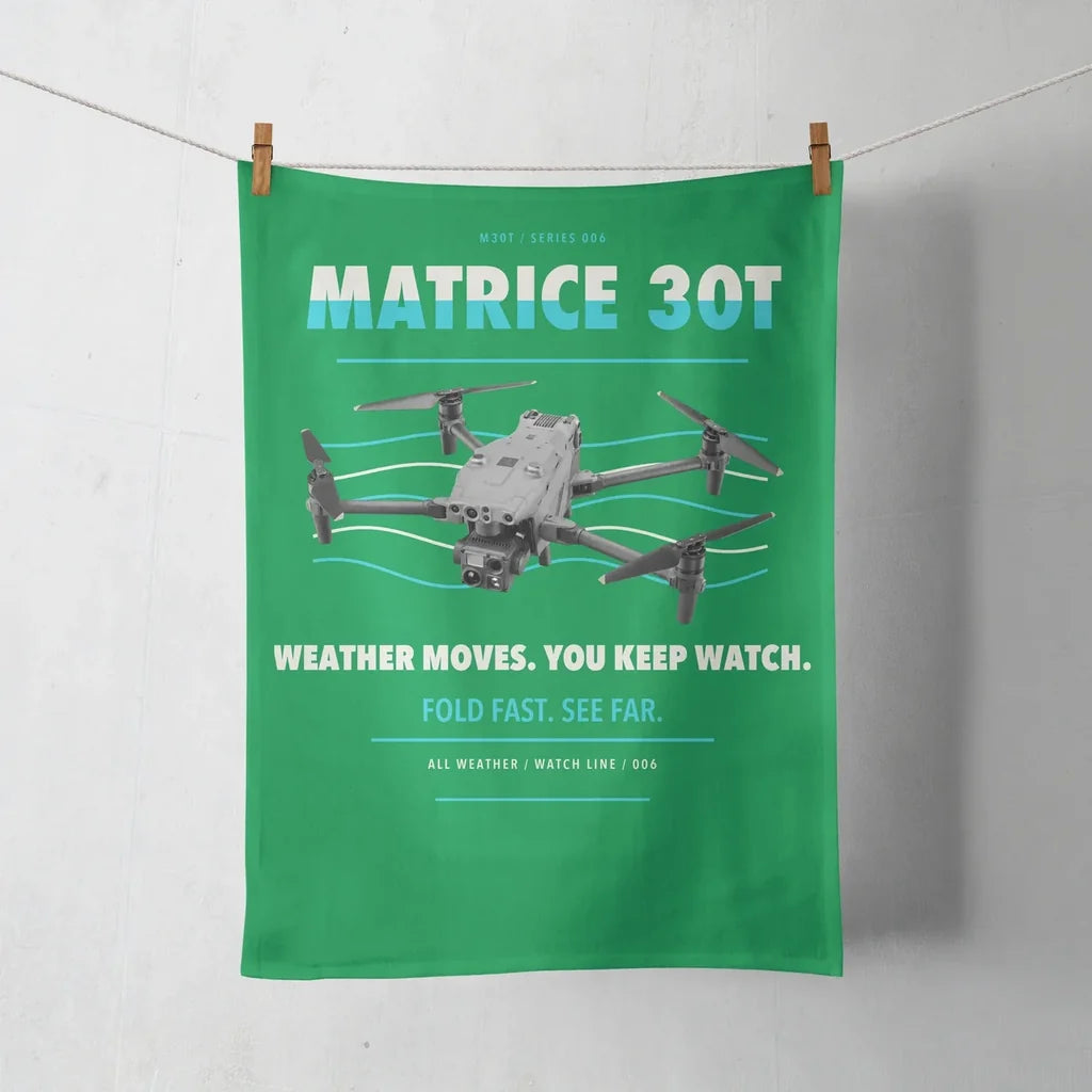 DJI Matrice 30T design on green towel