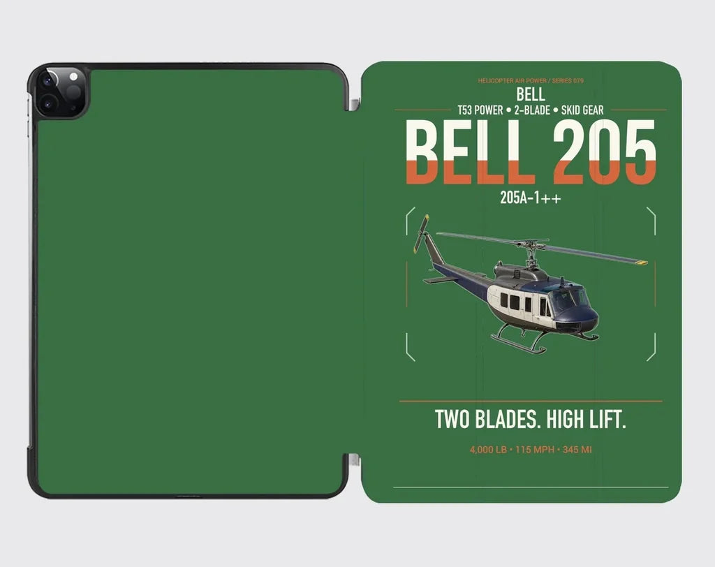 Bell 205A-1++ design on green ipad tablet case