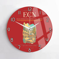 Thumbnail for Ercan International Airport (ECN) design on red no frame wall clock