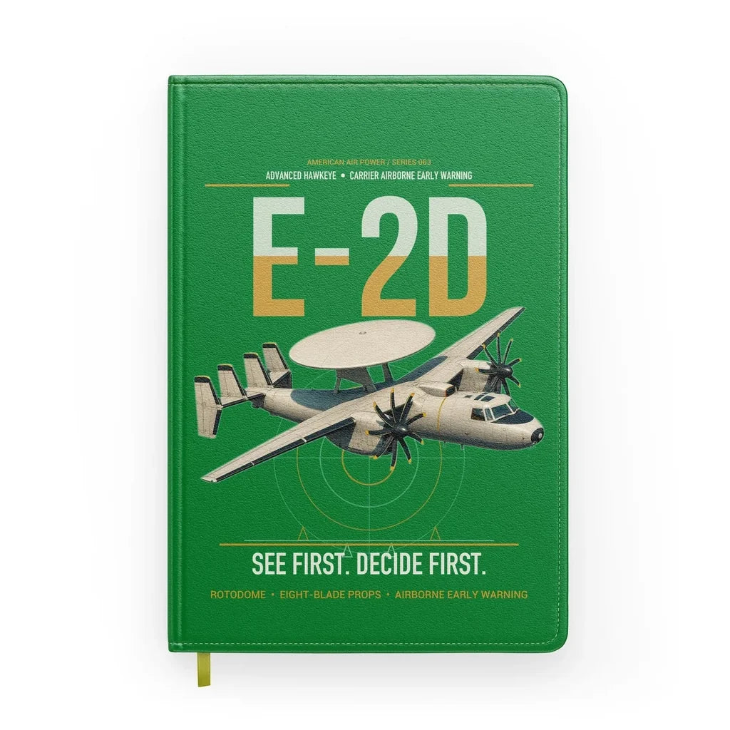 E-2D Advanced Hawkeye design on green notebook