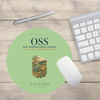 Thumbnail for Osh International Airport (OSS) design on light green round mouse pad