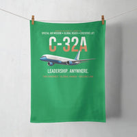 Thumbnail for C-32A Air Force Two Global Reach design on green towel