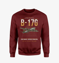 Thumbnail for B-17G Flying Fortress design on wine red sweatshirt