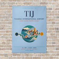 Thumbnail for Tijuana International Airport TIJ vertical canvas print - no frame - light blue background