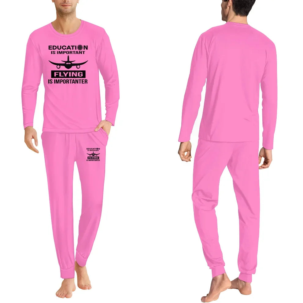 Flying is Importanter men pajamas - Pink