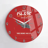 Thumbnail for Sikorsky CH-53E Super Stallion design on red no frame wall clock