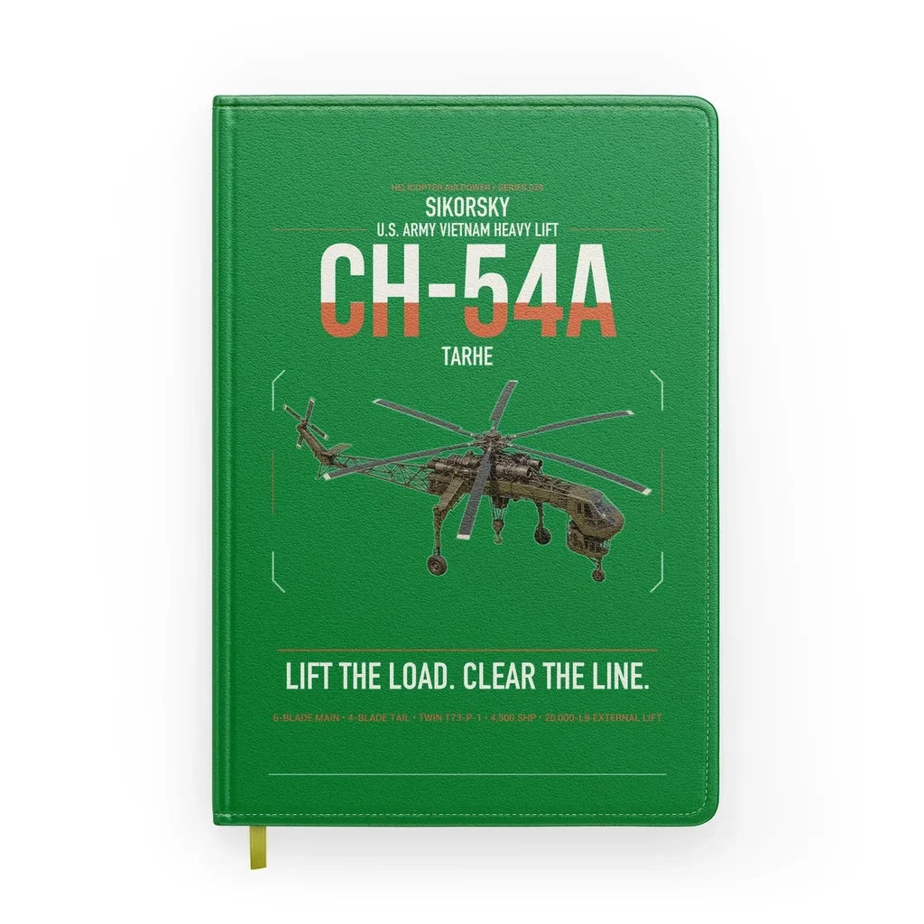 Sikorsky CH-54A Tarhe design on green notebook