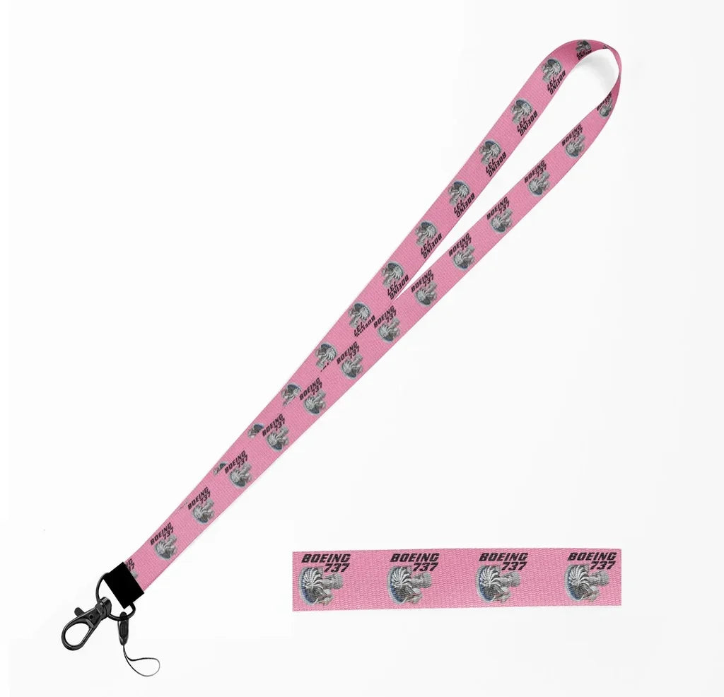 Boeing 737+Text & CFM LEAP-1 Engine lanyard - pink