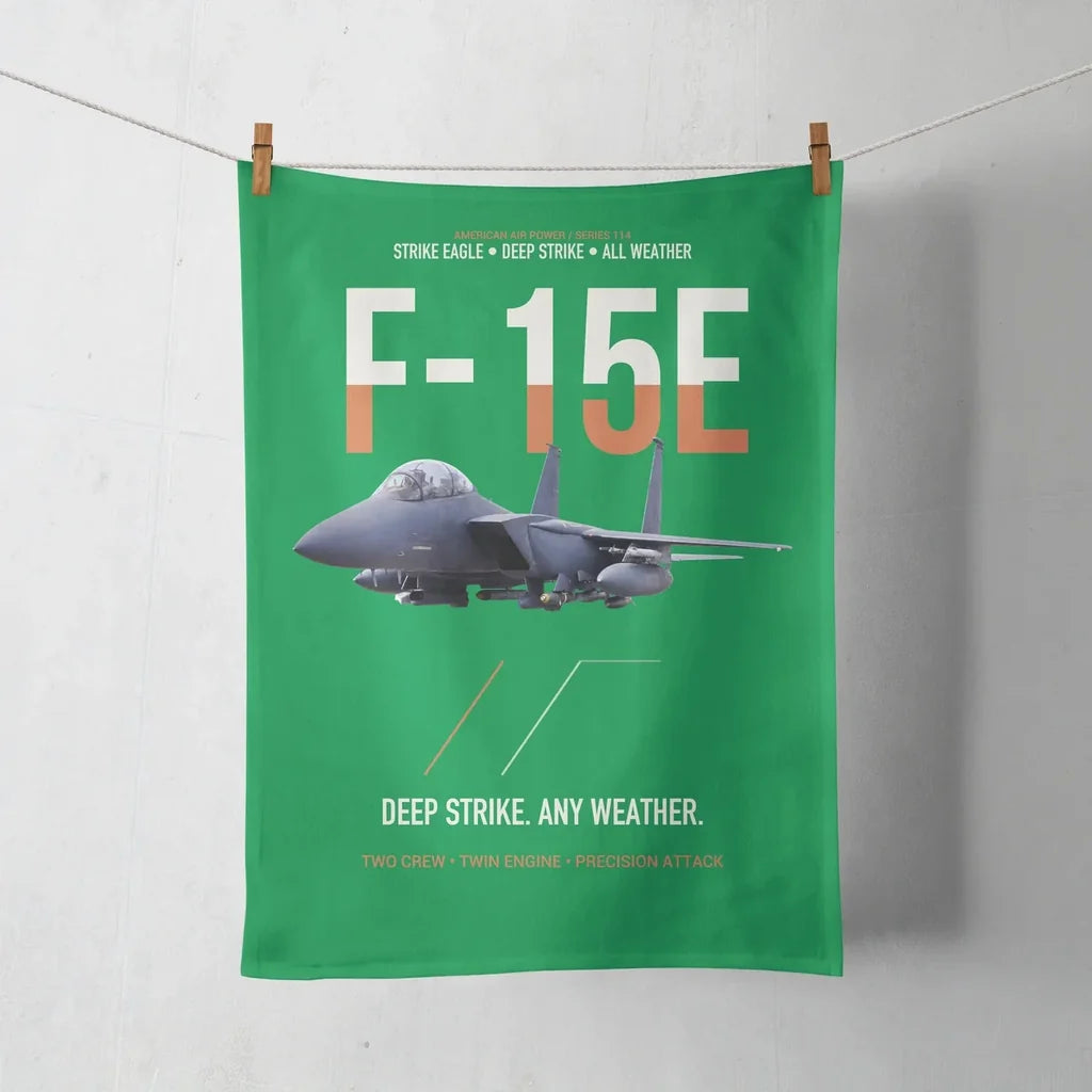 F-15E Strike Eagle Deep Strike Any Weather design on green towel