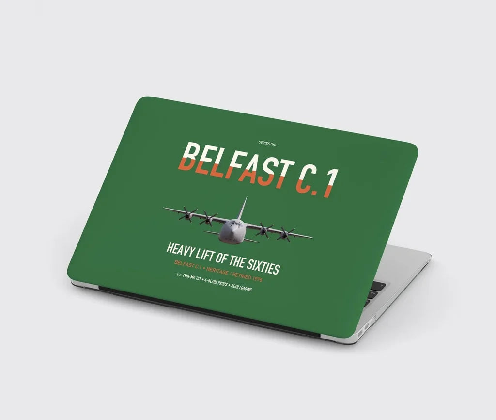 Short Belfast C.1 design on green MacBook case