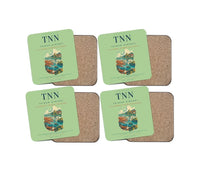 Thumbnail for Tainan Airport (TNN) design on light green 4 pieces set coaster