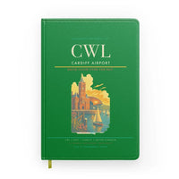 Thumbnail for Cardiff Airport (CWL) design on green notebook