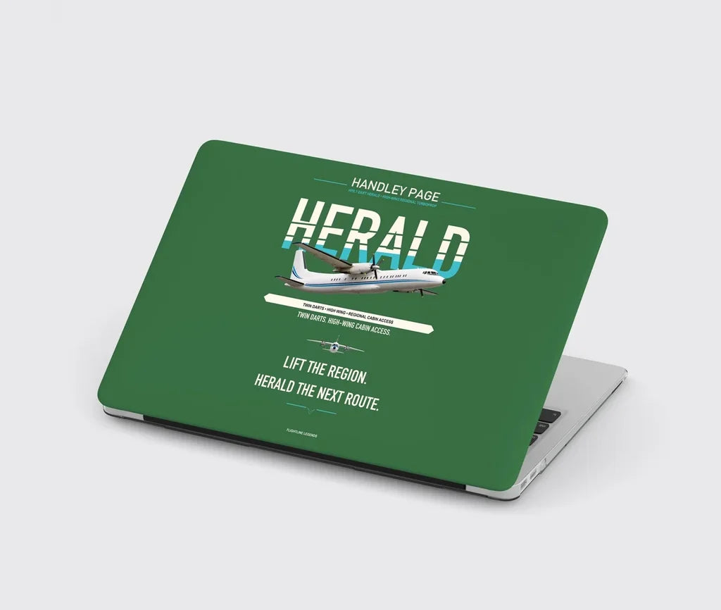 Handley Page HPR.7 Dart Herald design on green MacBook case
