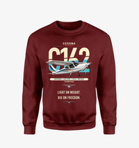 Thumbnail for Cessna 162 Skycatcher design on wine red sweatshirt