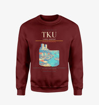 Thumbnail for Turku Airport (TKU) design on wine red sweatshirt