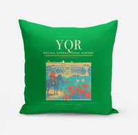Thumbnail for Regina International Airport (YQR) design on green pillow