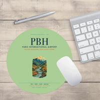 Thumbnail for Paro International Airport (PBH) design on light green round mouse pad