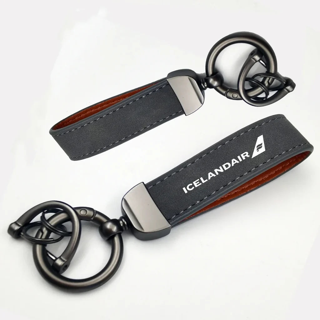 Icelandair Airlines Horseshoe Buckle key chain in gray
