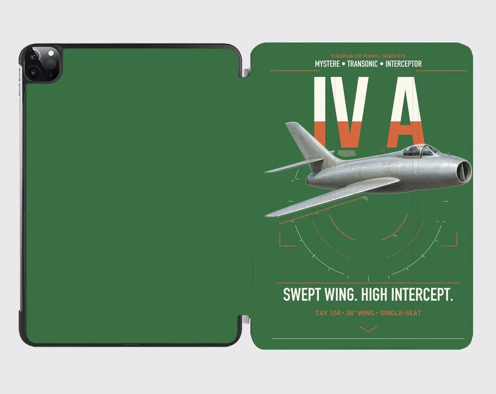 Dassault Mystère IV A design on green ipad tablet case