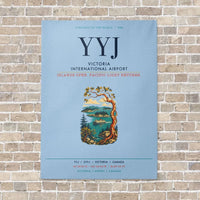 Thumbnail for Victoria International Airport YYJ vertical canvas print - no frame - light blue background