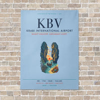 Thumbnail for Krabi International Airport KBV vertical canvas print - no frame - light blue background