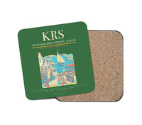 Thumbnail for Kristiansand Airport, Kjevik (KRS) design on green 1 piece coaster