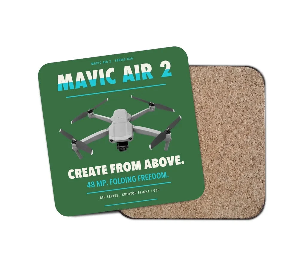 DJI Mavic Air 2 design on green 1 piece coaster