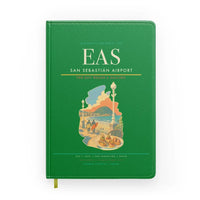 Thumbnail for San Sebastián Airport (EAS) design on green notebook