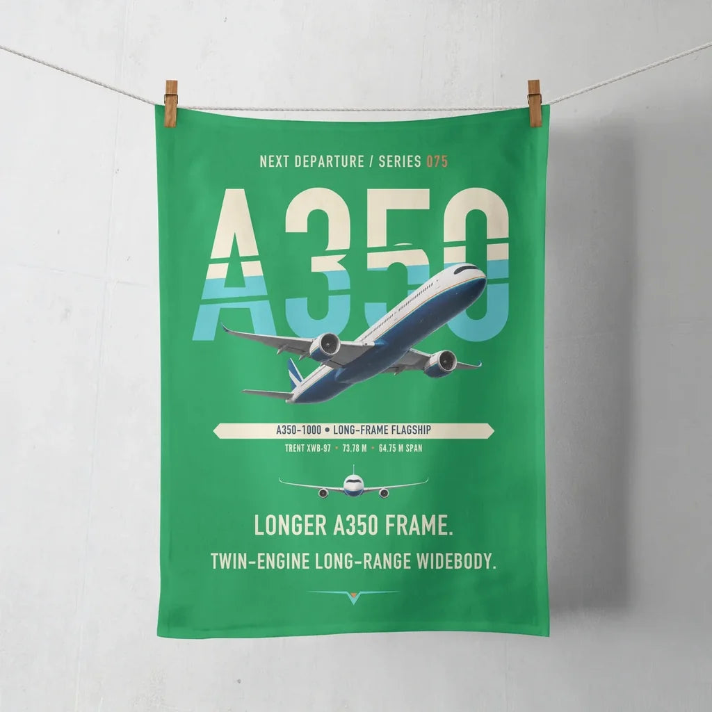 Airbus A350-1000 design on green towel