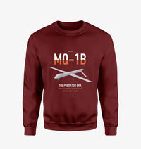 Thumbnail for MQ-1B Predator design on wine red sweatshirt