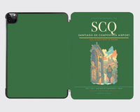 Thumbnail for Santiago de Compostela Airport (SCQ) design on green ipad tablet case