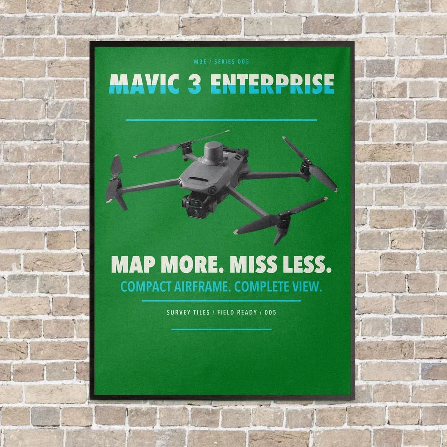 DJI Mavic 3 Enterprise vertical canvas print - framed - green background