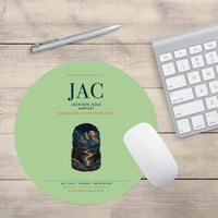 Thumbnail for Jackson Hole Airport (JAC) design on light green round mouse pad