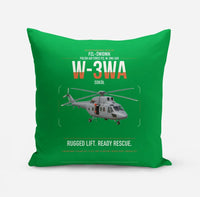Thumbnail for PZL-Świdnik W-3WA Sokół design on green pillow