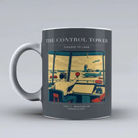 Thumbnail for VINTAGE G4093 - The Control Tower - Ceramic Mug design on gray