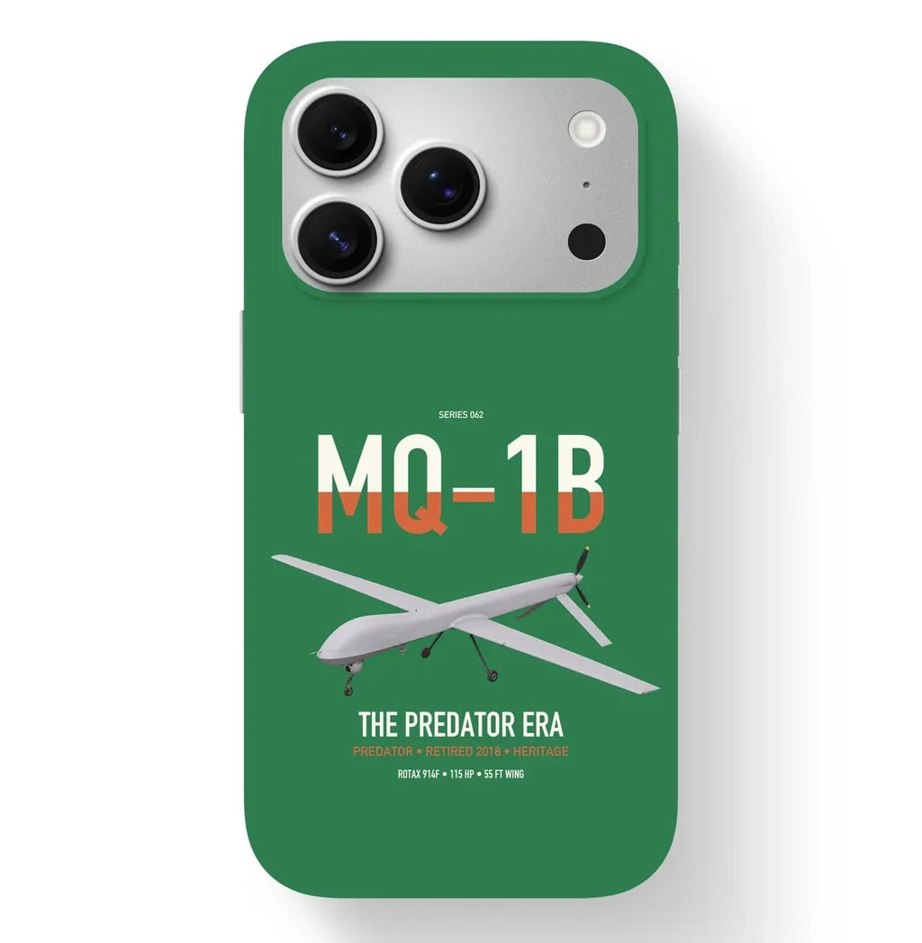 MQ-1B Predator design on green magsafe iphone case, for iPhone 17 Pro