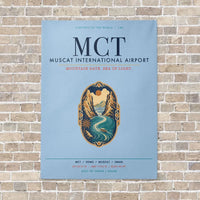 Thumbnail for Muscat International Airport MCT vertical canvas print - no frame - light blue background