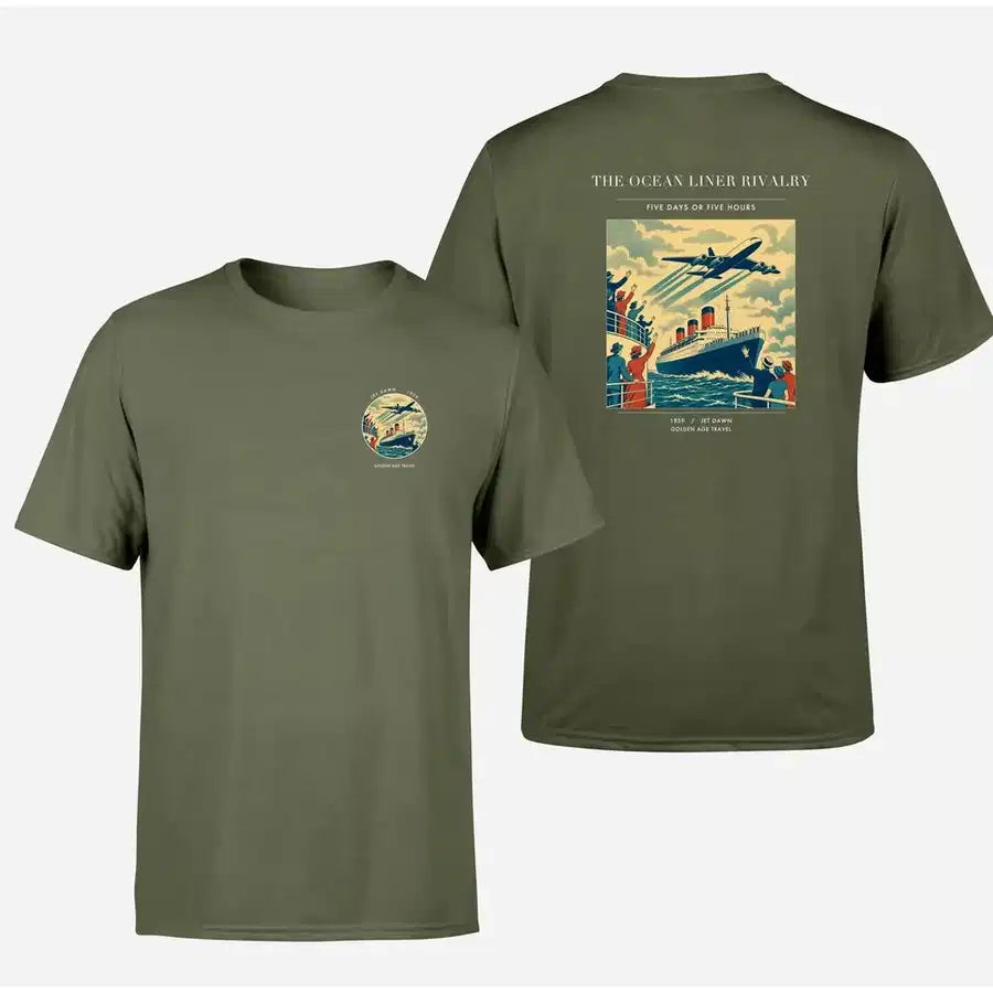 VINTAGE G4307 - The Ocean Liner Rivalry - Double-Side T-Shirt design on greenarmy double side t shirt