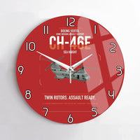 Thumbnail for Boeing Vertol CH-46E Sea Knight design on red no frame wall clock