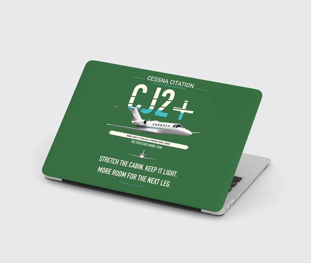 Cessna Citation CJ2+ design on green MacBook case