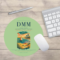 Thumbnail for King Fahd International Airport (DMM) design on light green round mouse pad