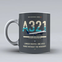 Thumbnail for A321LR Mug design on gray airbus