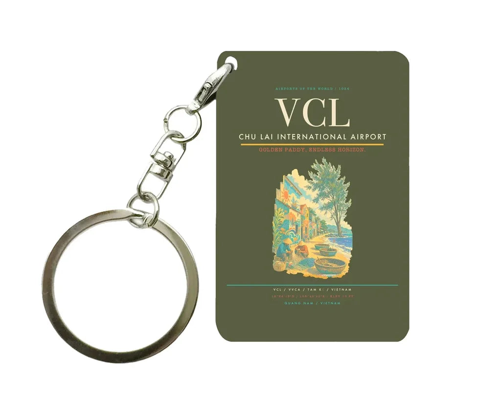 Chu Lai International Airport (VCL) design on green army key chain