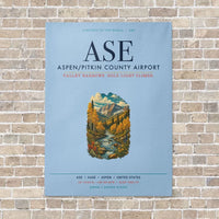Thumbnail for Aspen - Pitkin County Airport ASE vertical canvas print - no frame - light blue background
